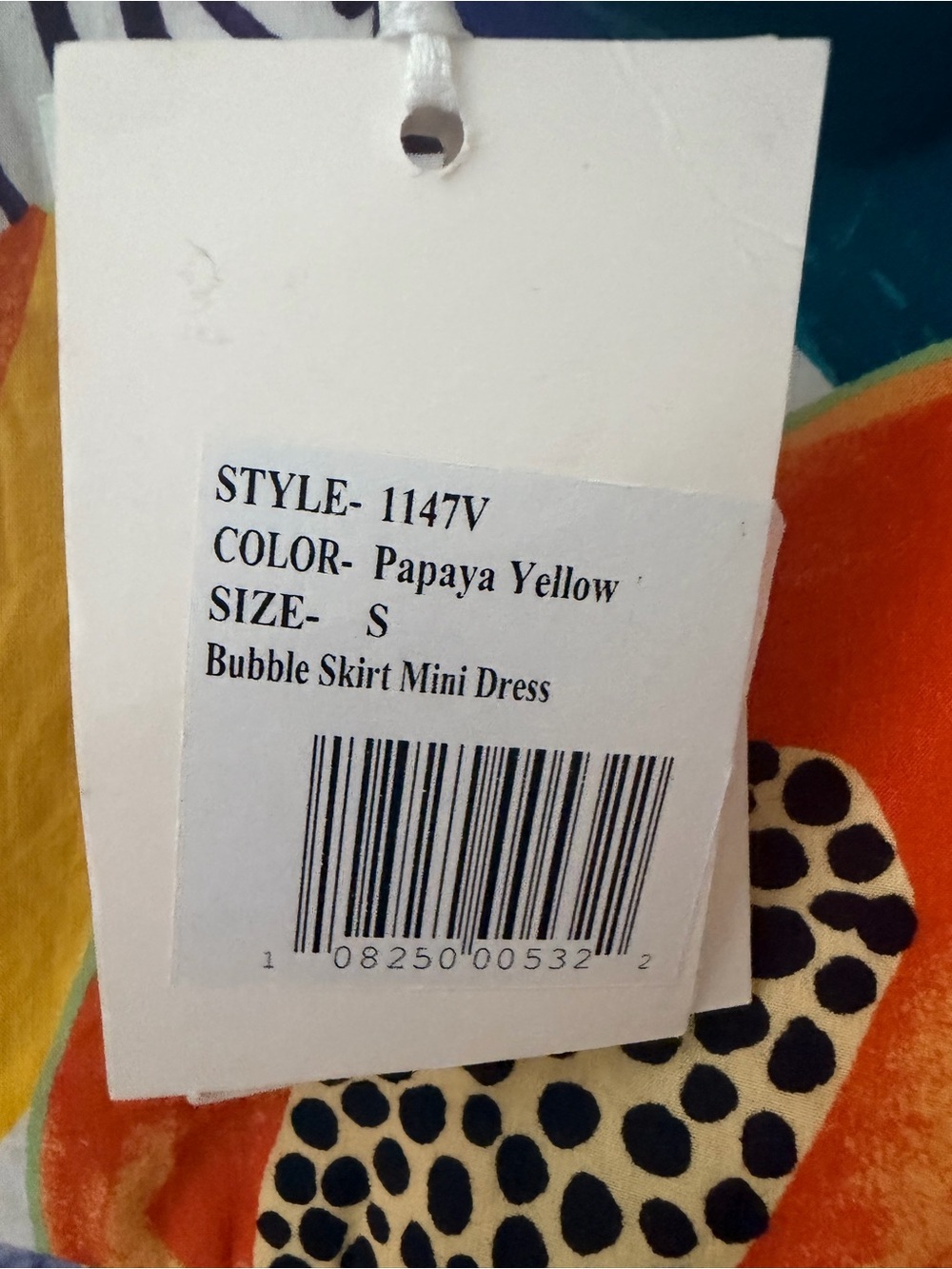 Oliphant Multi-Color bubble hem Puff Sleeve papaya Mini Dress S NEW - Picture 9 of 15